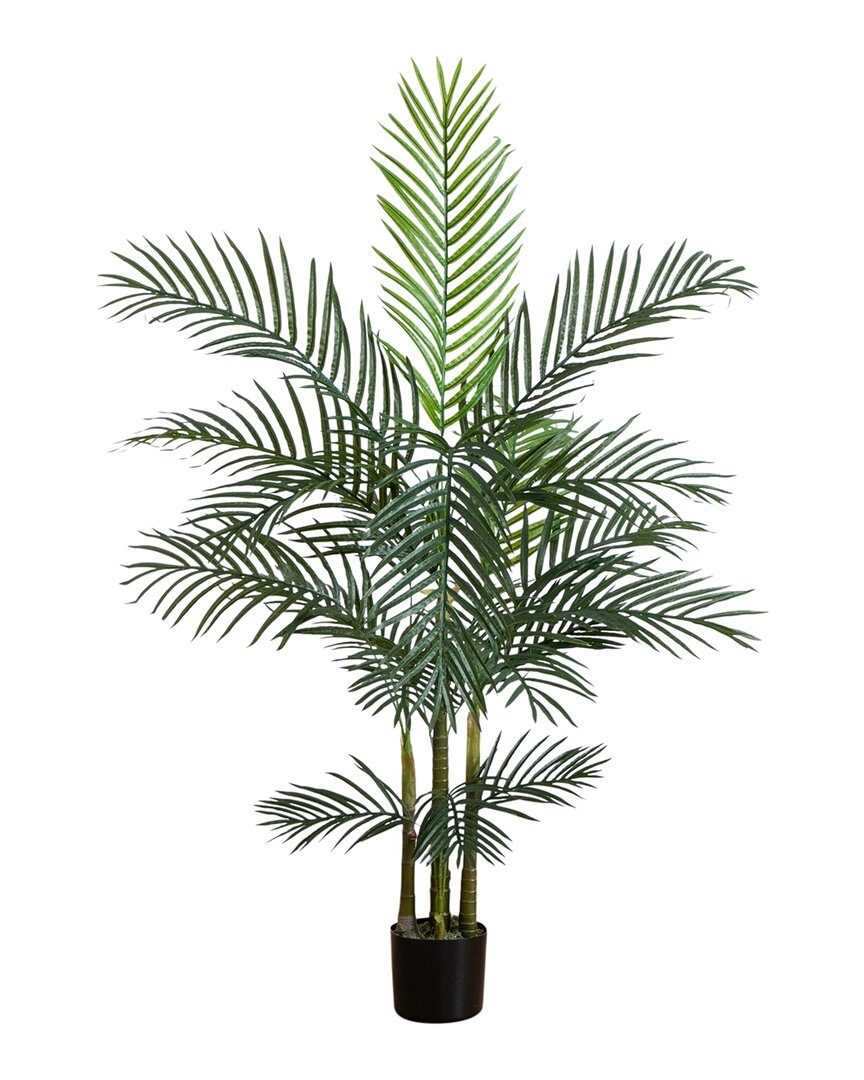 Nearly Natural 5ft Indoor/outdoor Uv-resistant Artificial Areca Palm Tree In Green