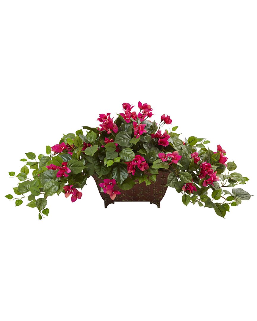 NEARLY NATURAL NEARLY NATURAL BOUGAINVILLEA IN METAL PLANTER