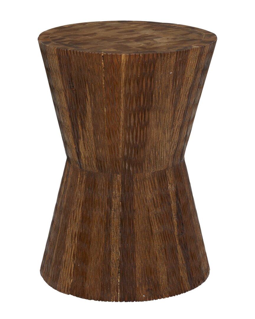 Peyton Lane Teak Wood Coastal Stool In Brown