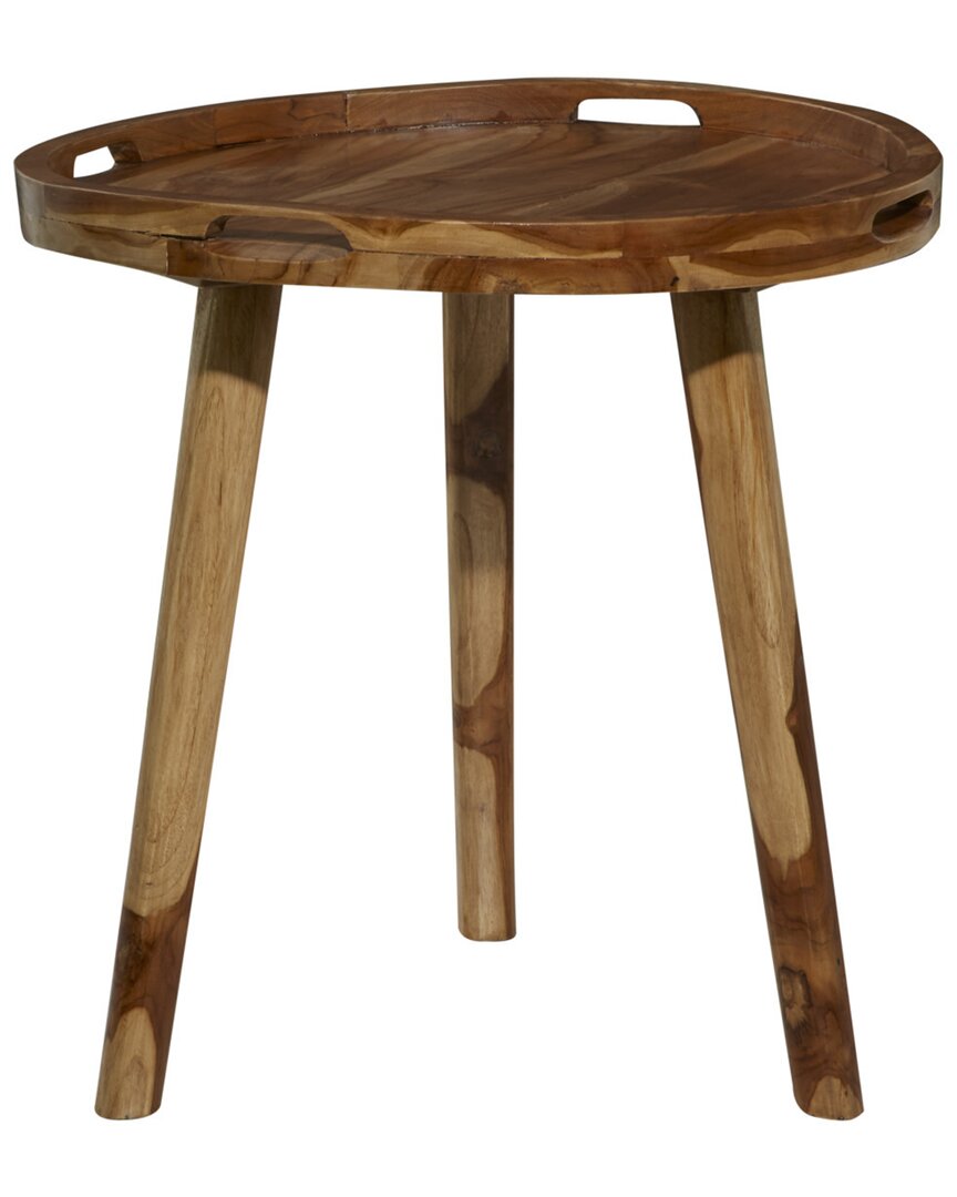 Peyton Lane Teak Wood Contemporary Accent Table In Brown