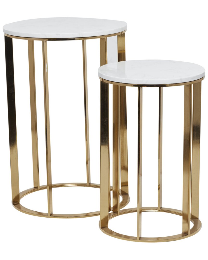 Peyton Lane Set Of 2 Contemporary Accent Table In Gold