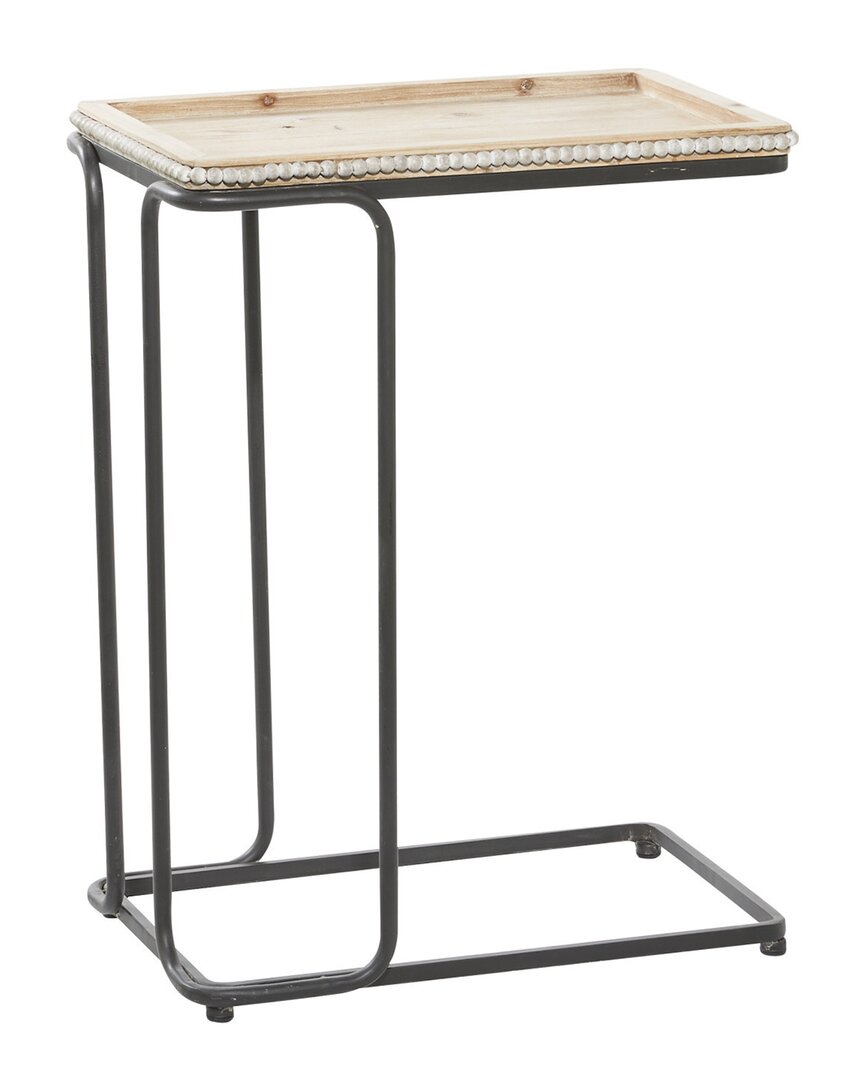 Peyton Lane Ceramic Industrial Accent Table In White