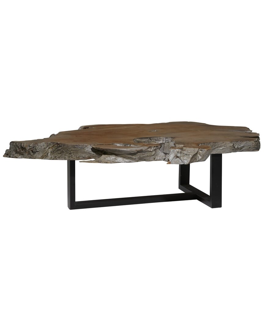 Peyton Lane Teak Wood Contemporary Coffee Table In Brown