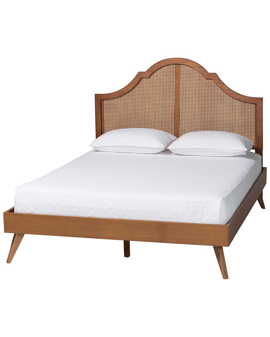 Baxton Studio Alecia Mid-century Queen Size Platform Bed