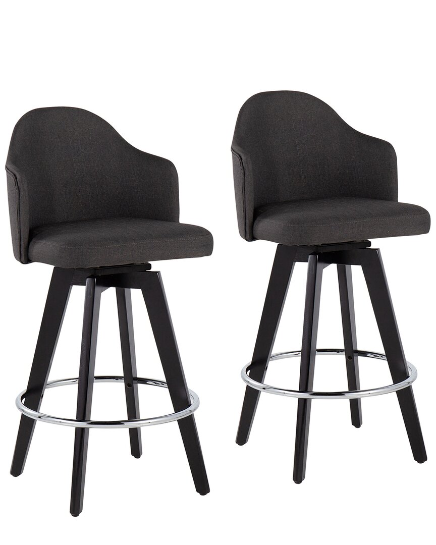 Lumisource Set Of 2 Ahoy 26in Counter Stools In Black