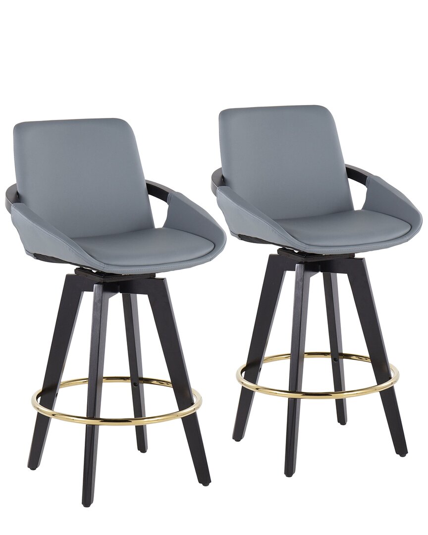LUMISOURCE LUMISOURCE SET OF 2 COSMO SWIVEL FIXED-HEIGHT COUNTER STOOLS 