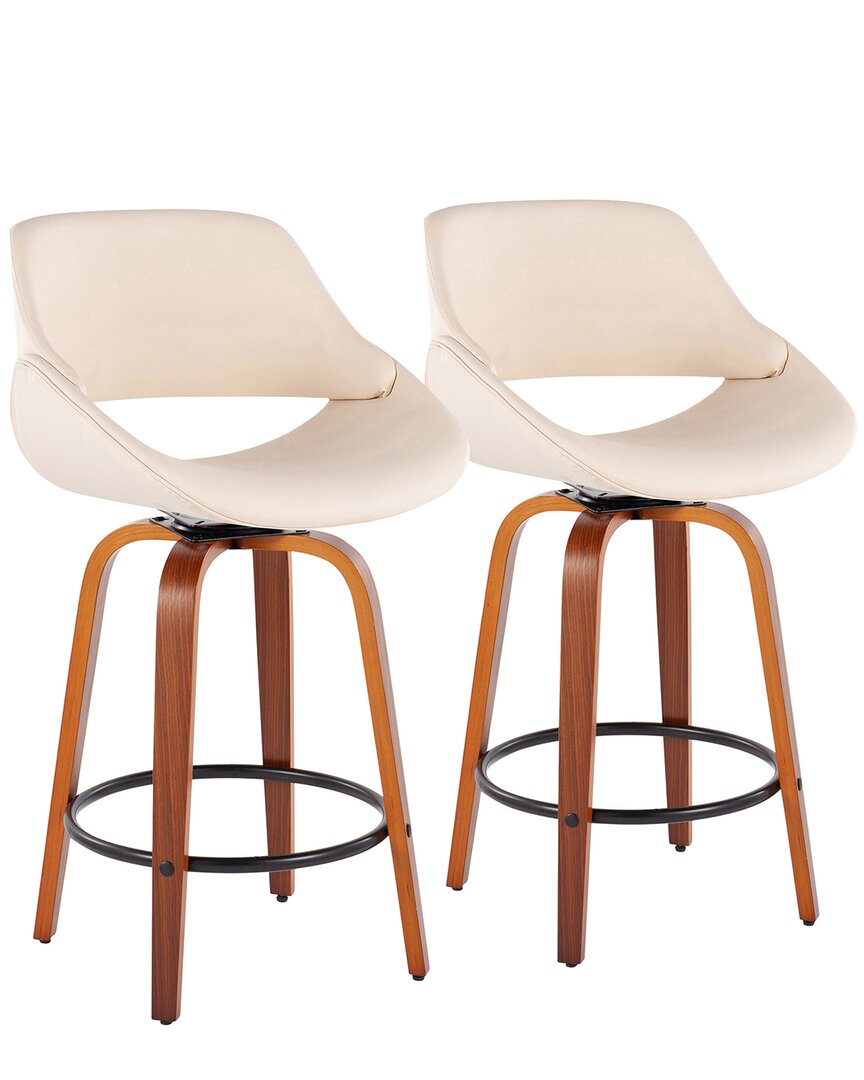 Lumisource Set Of 2 Fabrico Fixed-height Counter Stools In Brown