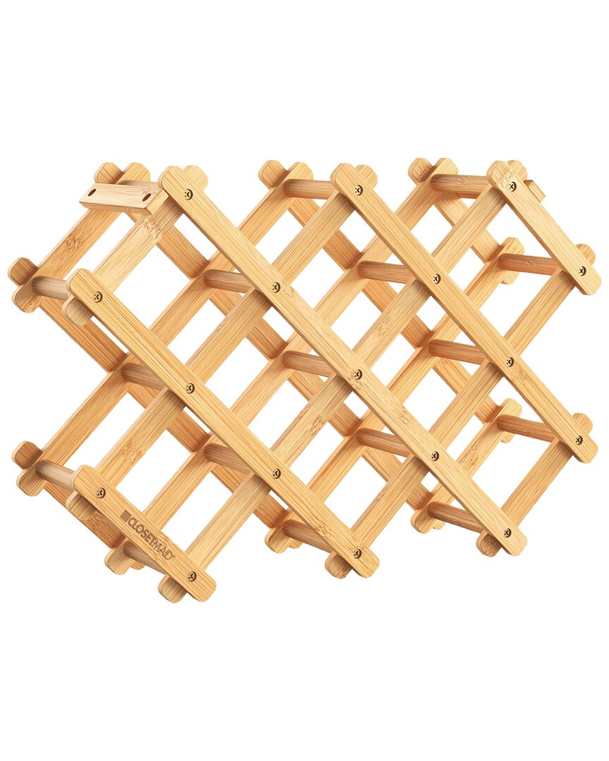 Closetmaid Bamboo Folding 8-bottle Wine Rack In Brown