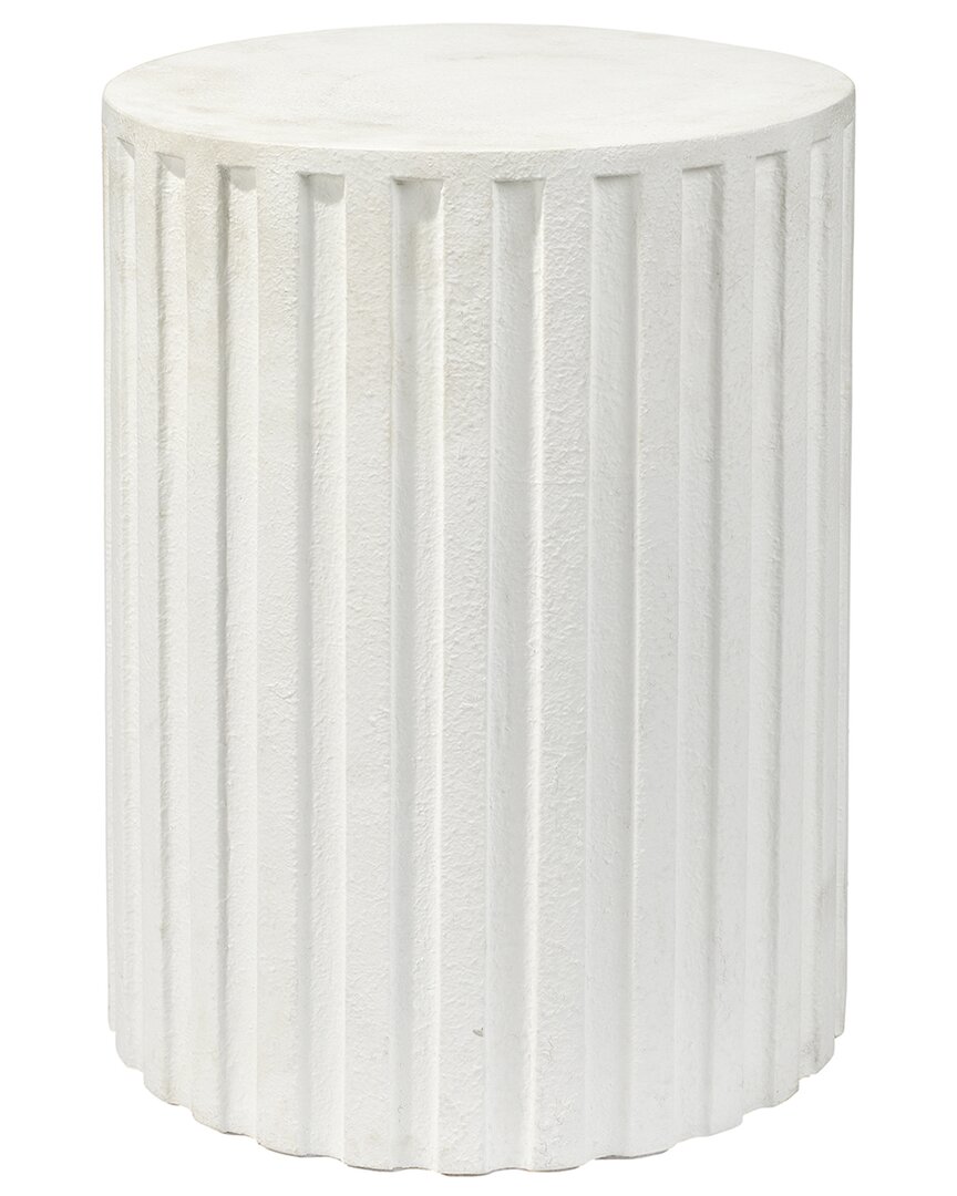 Jamie Young Fluted Column Side Table In White