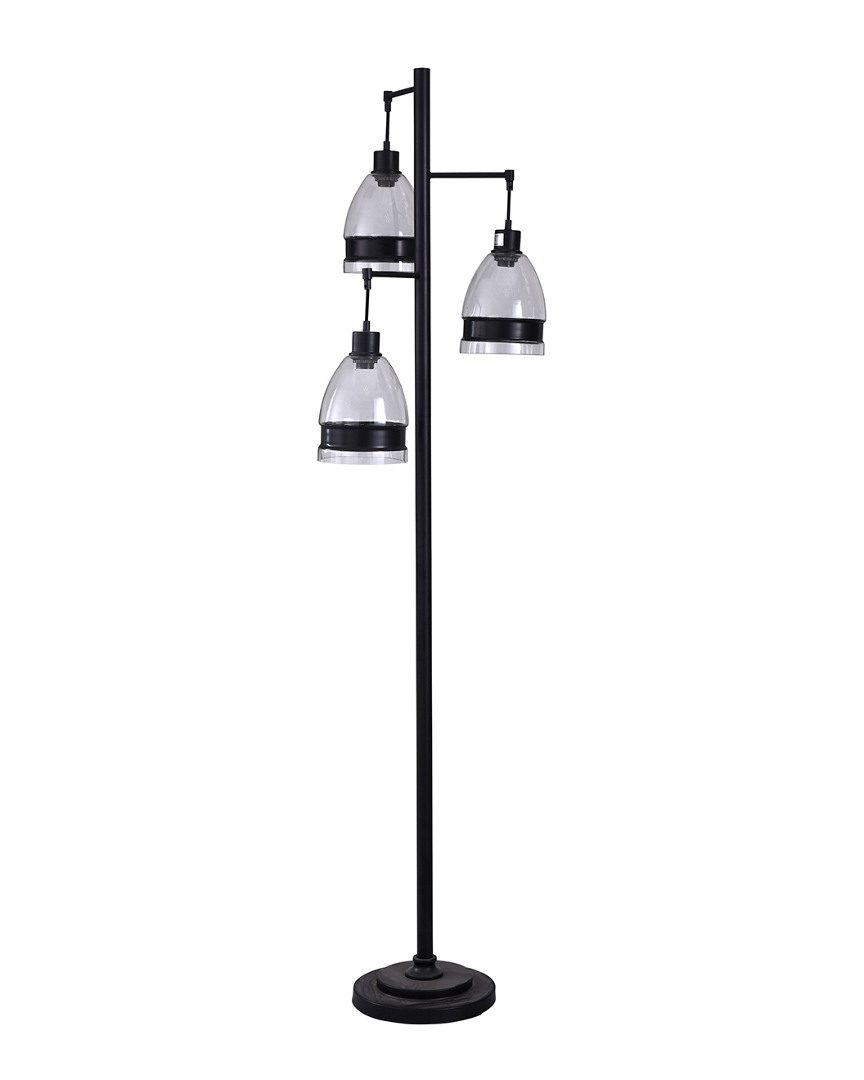 Stylecraft 72in Black Steel Floor Lamp