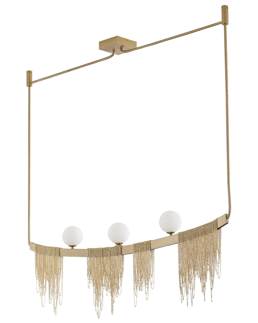 Bethel International Stainless Steel Chandelier With Glass Shades