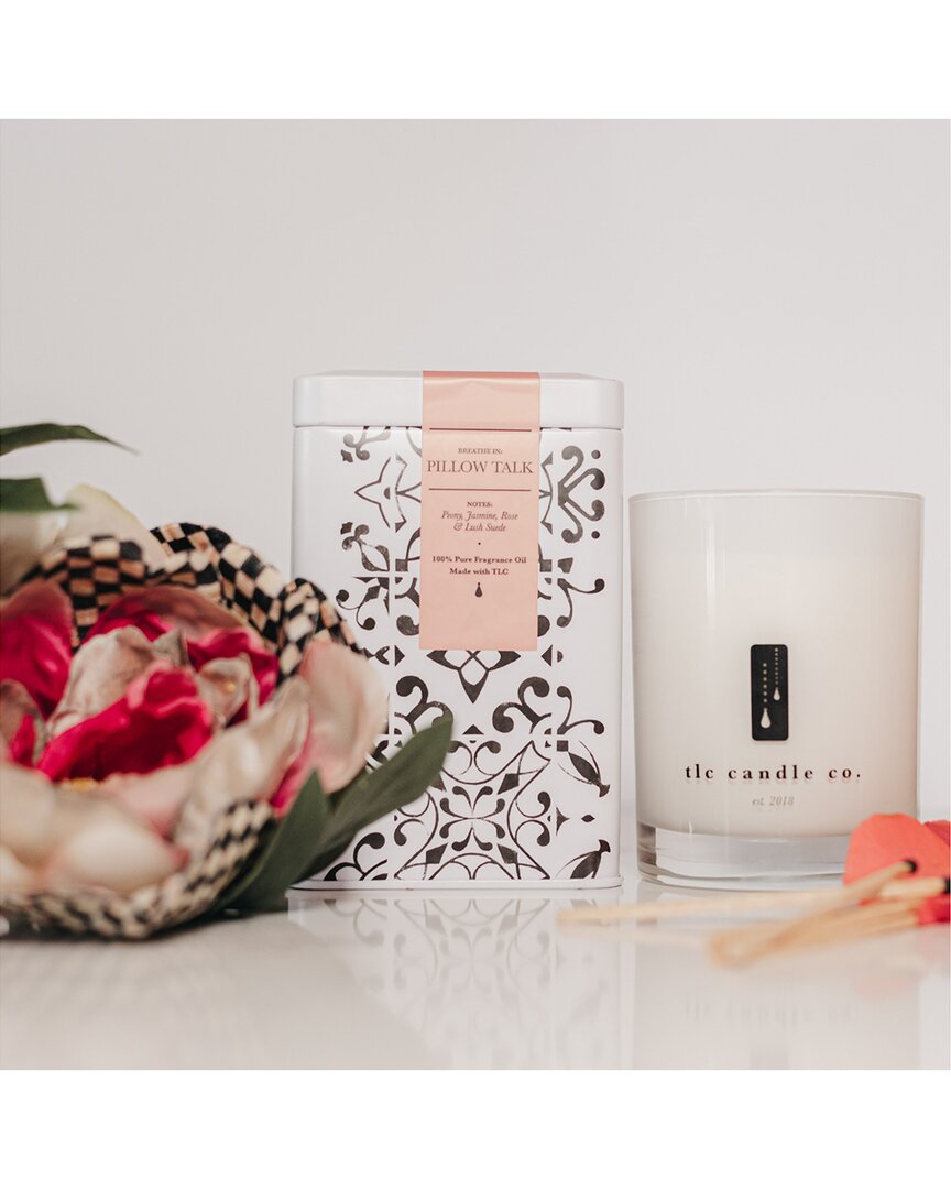 Tlc Candle Co. Pillow Talk 11oz Glass Jar Luxury 2-wick Candle In White