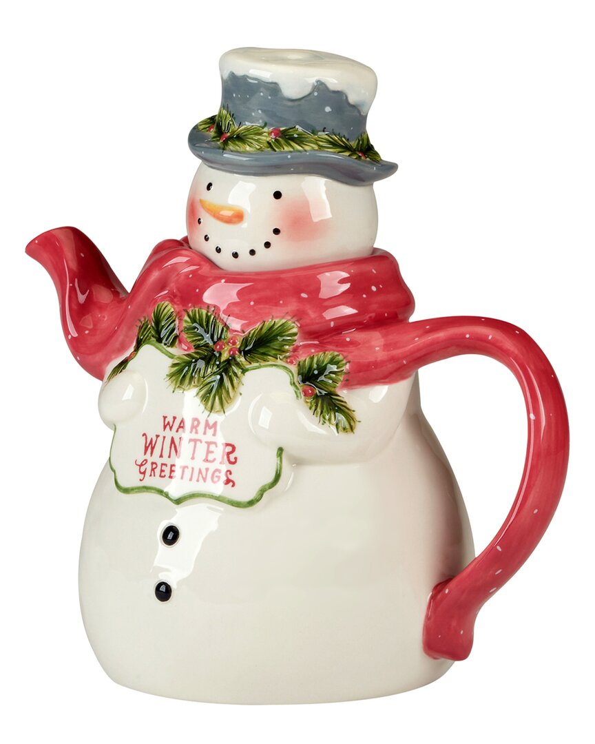 Certified International Snowman Greetings 3d Teapot
