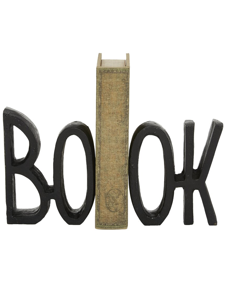 Peyton Lane Set Of 2 Black Aluminum Book Bookends