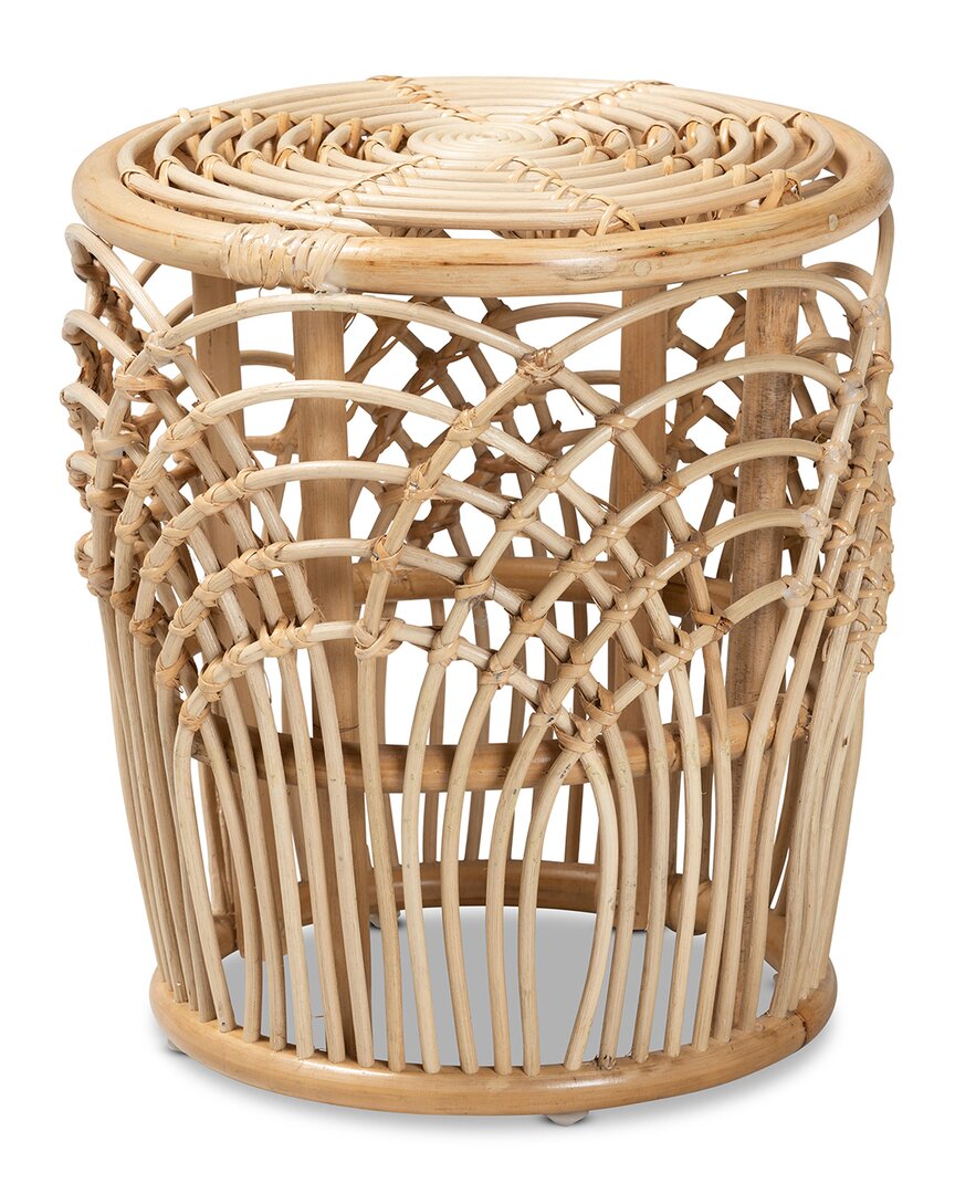 Baxton Studio Edena Rattan End Table In Brown