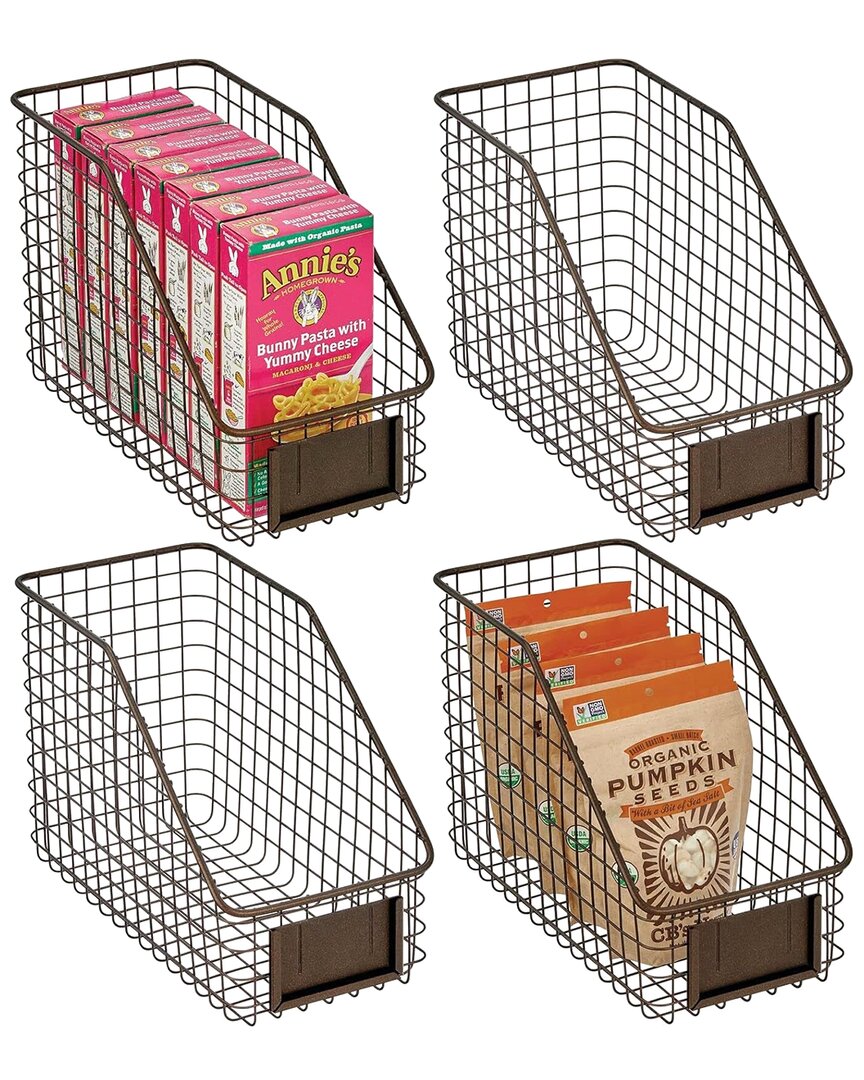 M DESIGN M DESIGN SET OF 4 SLANTED BASKET WITH TAG HOLDER