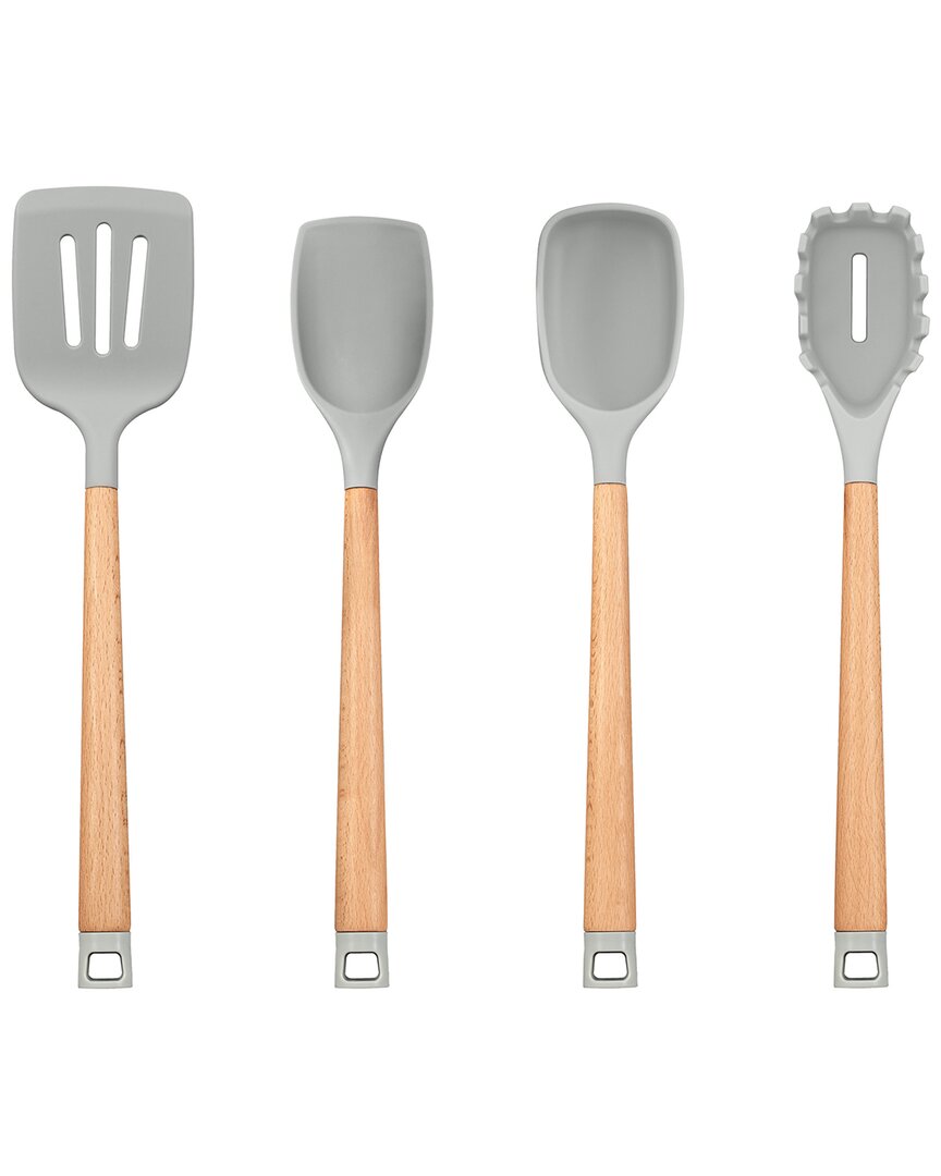 Hampton Forge Beechwood 4pc Kitchen Tool Set In Grey