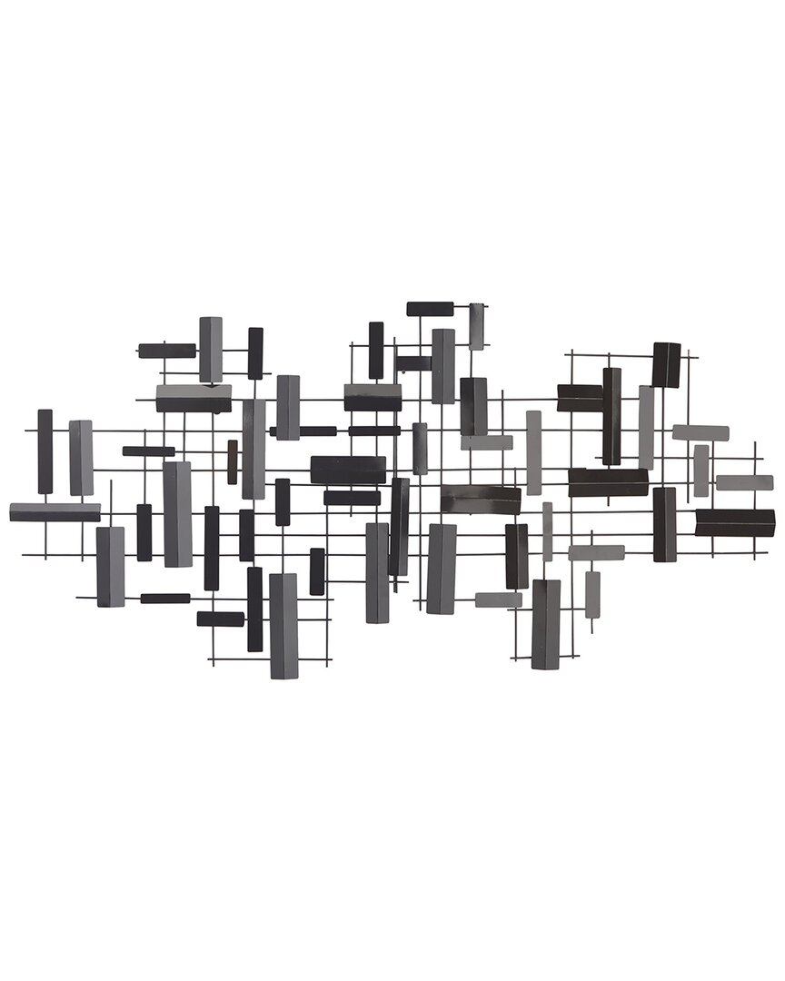 Cosmoliving By Cosmopolitan Geometric Metal 3d Stripes Wall Decor In Black
