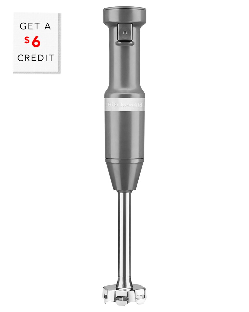 Kitchenaid Corded Variable-speed Grey Immersion Blender With Blending Jar$6 Credit With $6 Credit