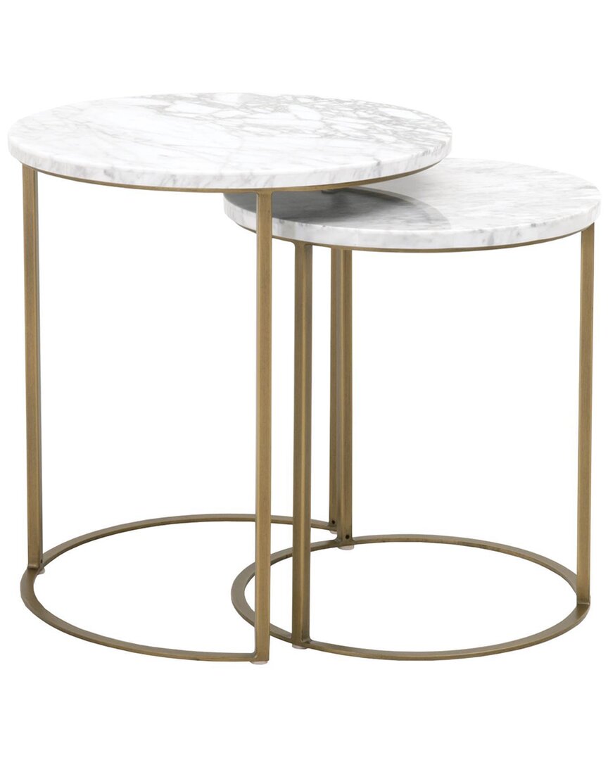 Shop Essentials For Living Carrera Round Nesting Accent Table In White