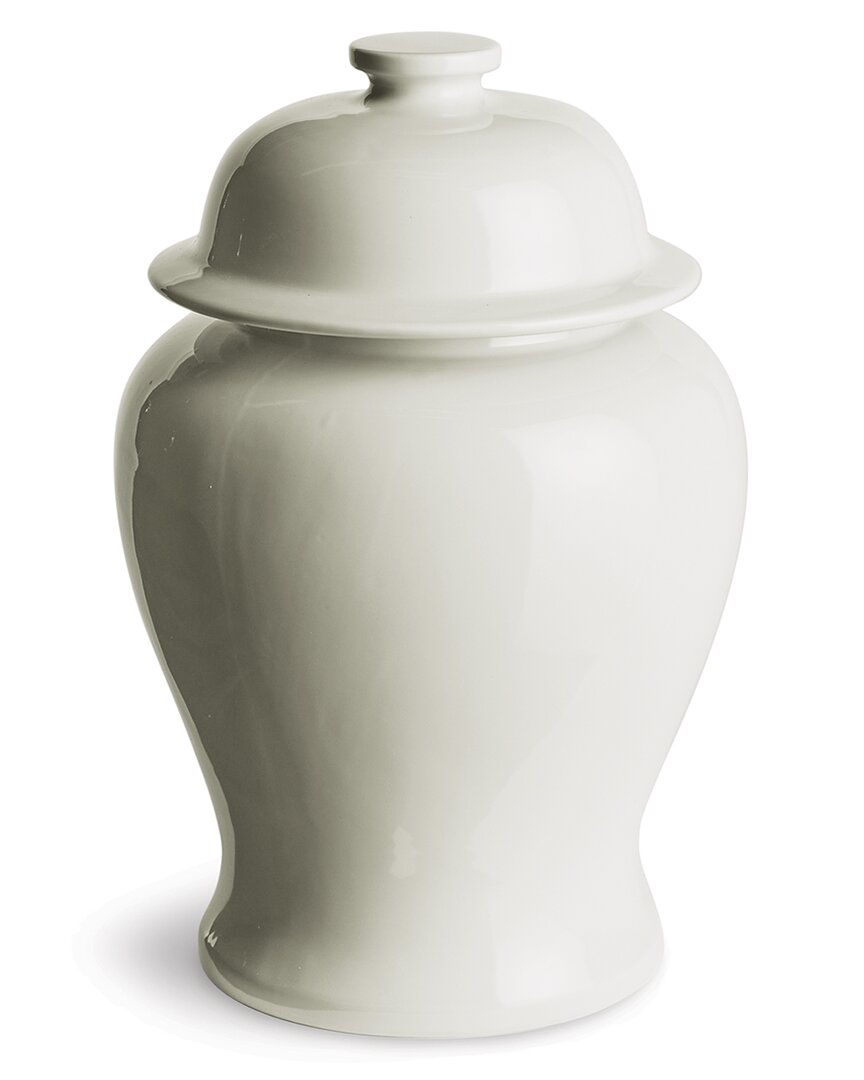 Napa Home & Garden Small Koa Wide Lidded Ginger Jar In White