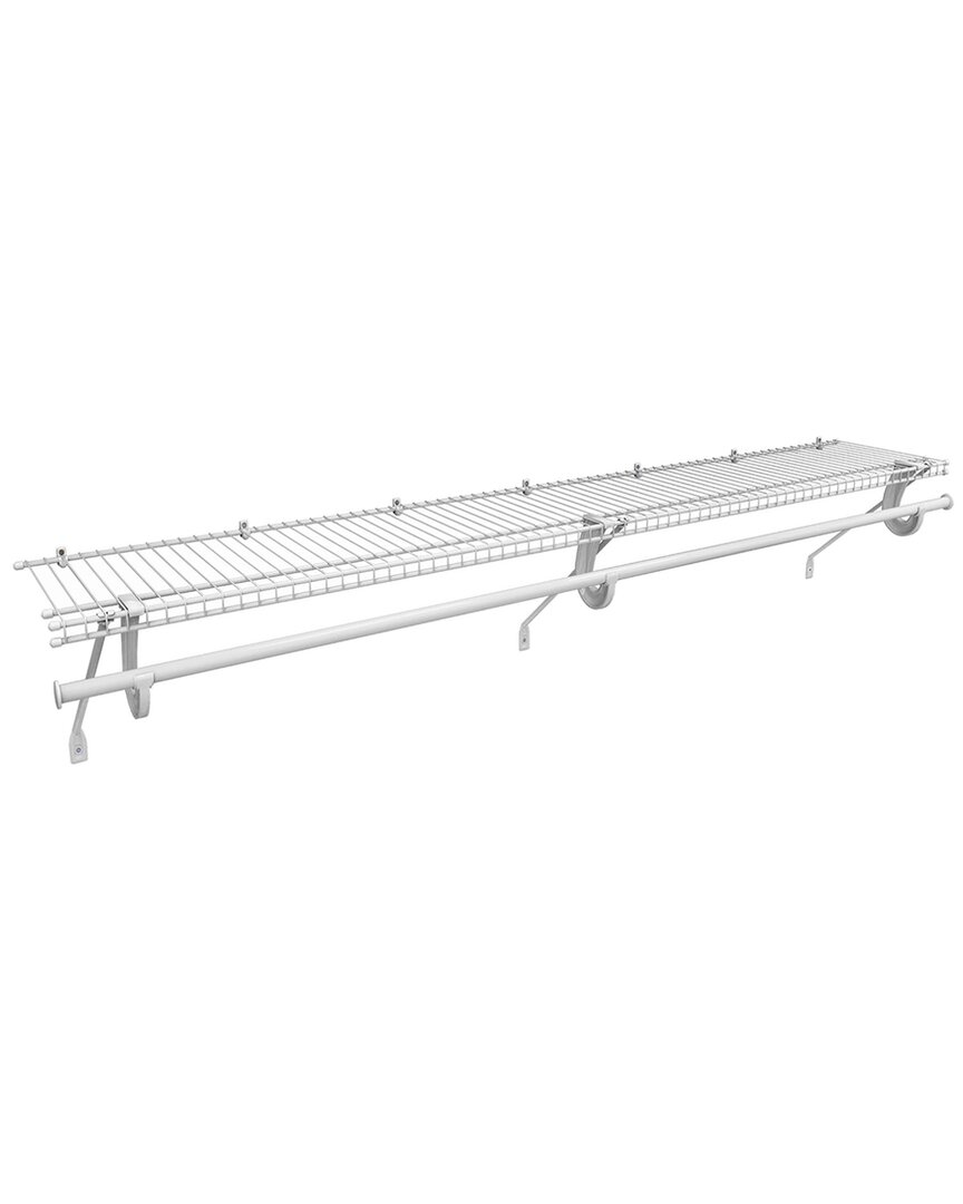 Closetmaid Superslide White Wire Storage Shelf Kit With Closet Rod In White