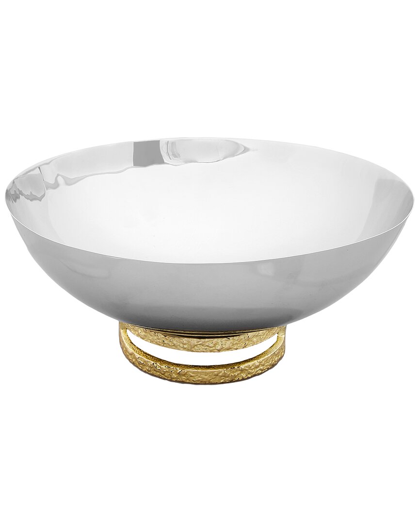 Alice Pazkus Stainless Steel Bowl With Gold Loop Base