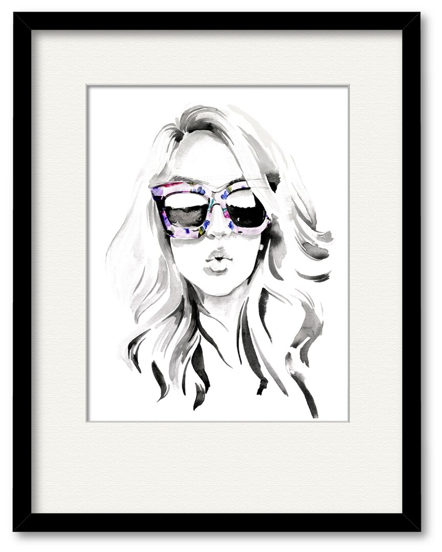 Courtside Market Wall Decor Courtside Market Sunglass Kisses I Framed & Matted Giclee Wall Art In White
