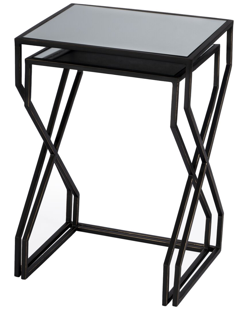 Butler Specialty Company Demi Modern Mirrored Nesting Tables In Metallic