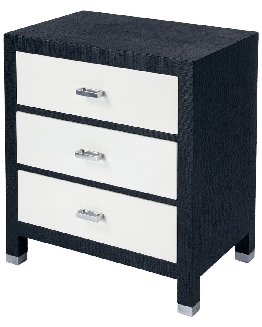 Butler Specialty Company Keros 3-drawer Raffia Chest In Navy