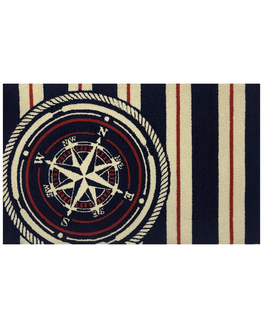 The Rug Market Nautical Compass 30x48in Doormat In Blue