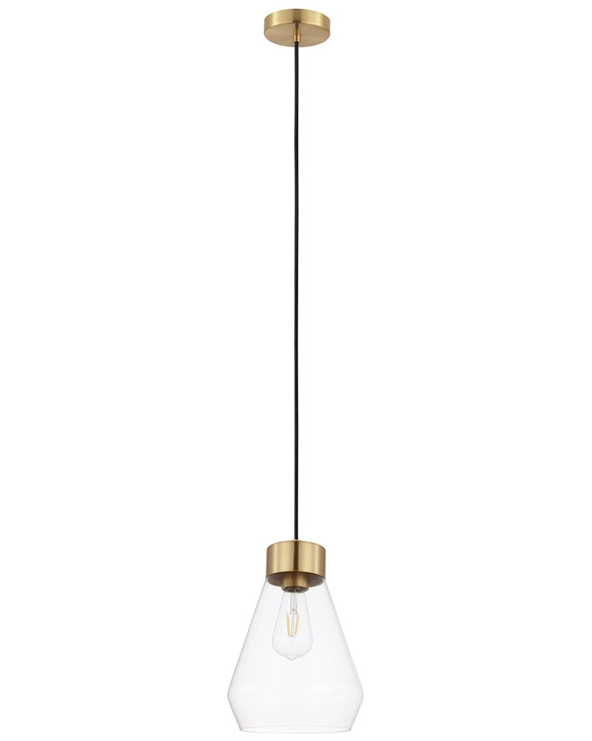 Eglo Montey 1 Light Pendant With Brushed Gold Finish & Clear Glass Shade