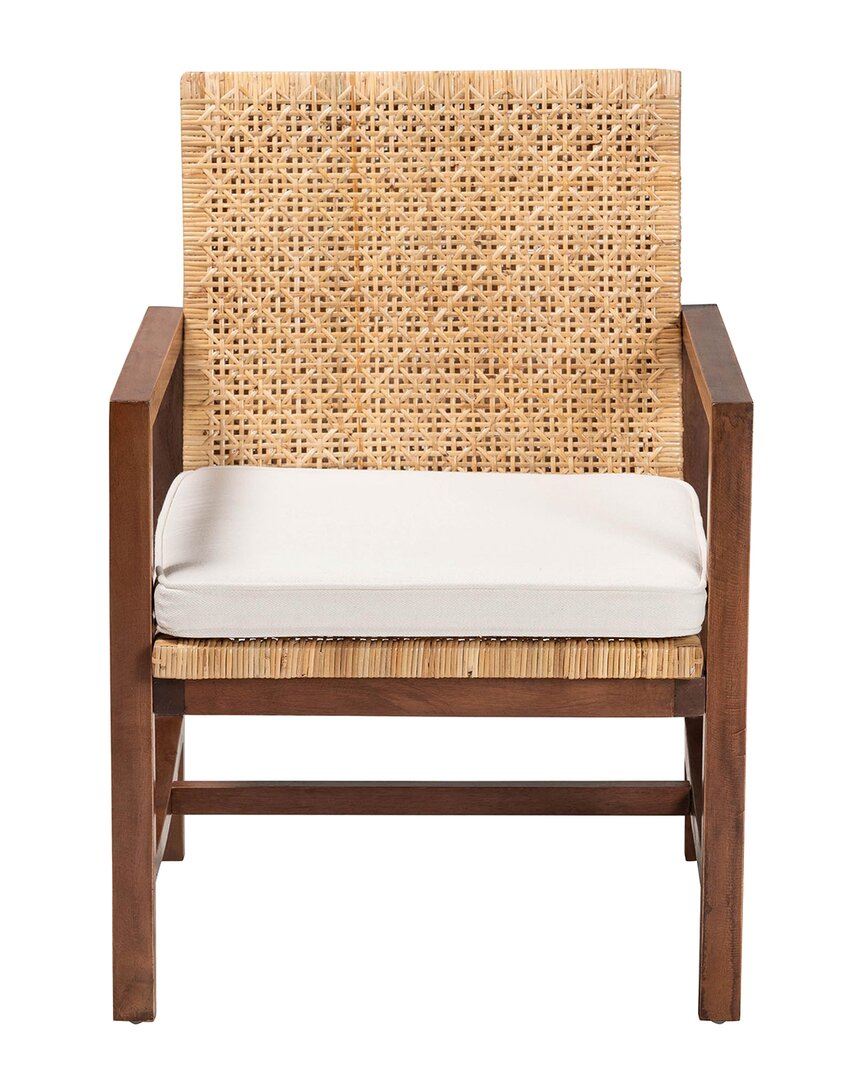 Baxton Studio Lovina Bohemian Wood Arm Chair
