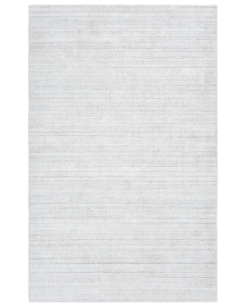 Solo Rugs Striped Hand-loomed Wool Rug In Ivory