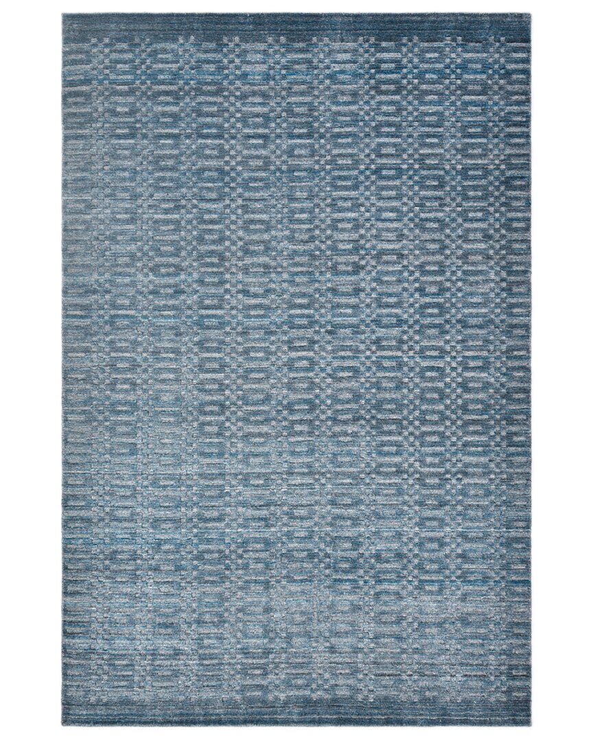 Solo Rugs Modern Hand-loomed Rug In Blue