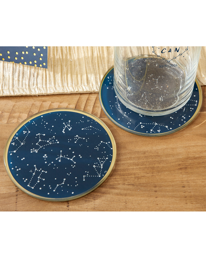 Kate Aspen Set Of 12 Under The Stars Glass Coasters