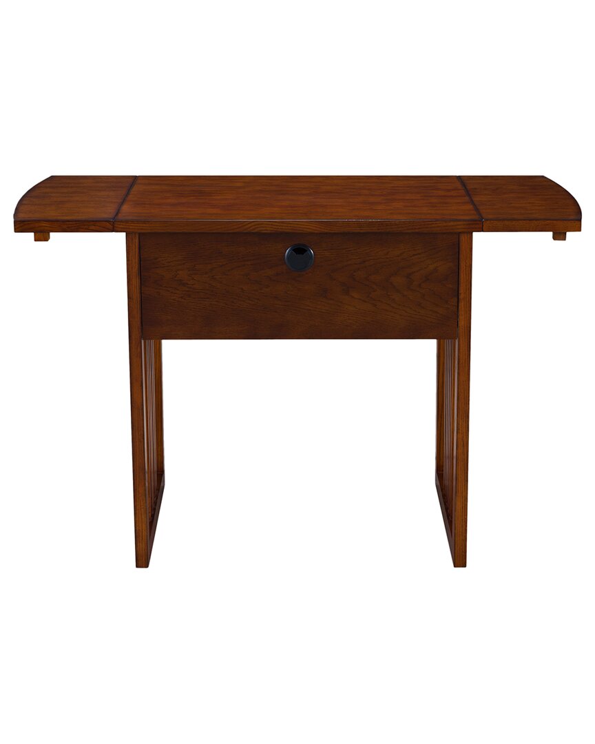 Leick Home Mission Solid Wood 32in Drop Leaf Computer Desk In Brown