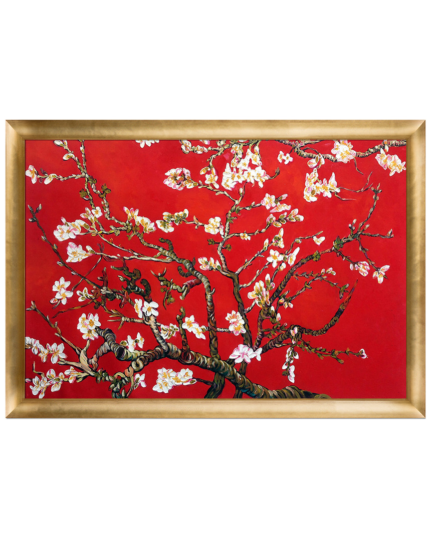 Museum Masters Branches Of An Almond Tree In Blossom, Ruby Red By La Pastiche Hand Painted Original