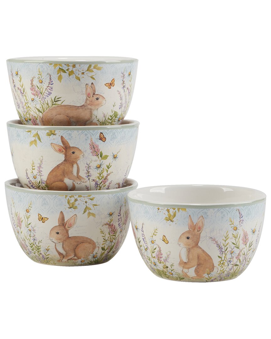 Certified International Set Of 4 Easter Meadow Ice Cream Bowls
