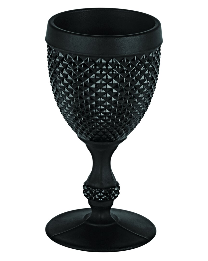 Vista Alegre Bicos Frosted Black Goblets (set Of 4) With $14 Credit