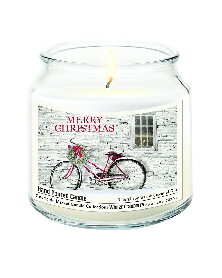 Courtside Market Wall Decor Courtside Market Merry Christmas Hand-poured Soy Wax Candle In Multi