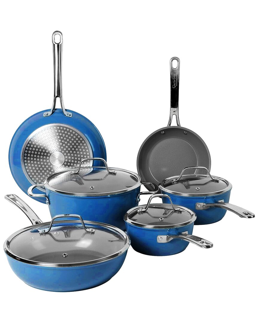 Sur La Table Kitchen Essentials Cool Commune 10pc Nonstick Aluminum Cookware Set In Blue
