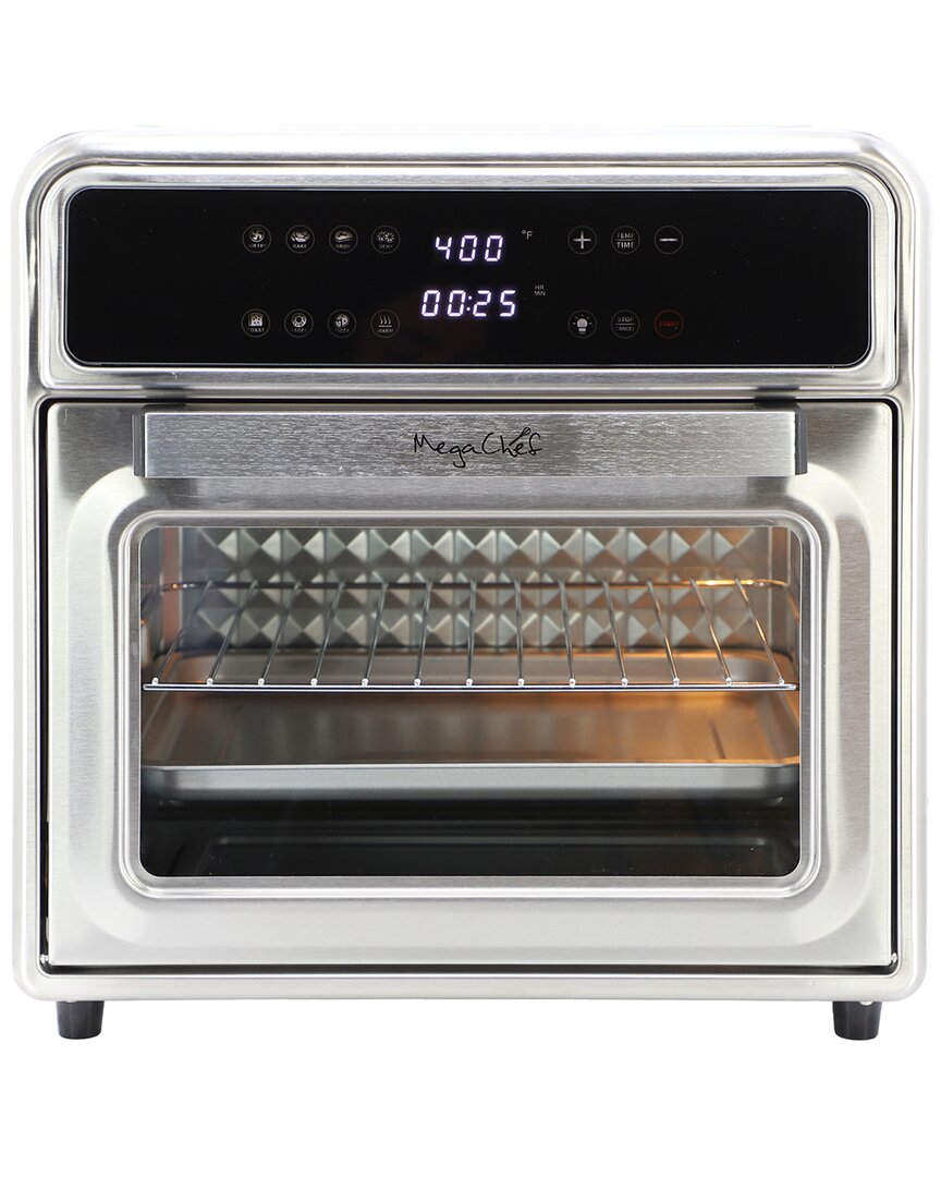 Megachef 25 Liter Digital Electric Air Fryer And Countertop Oven In Silver