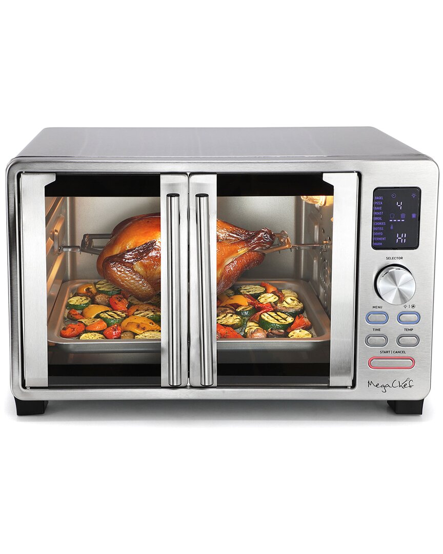 Megachef 25qt Digital Electric French Door Counter Top Oven In Silver