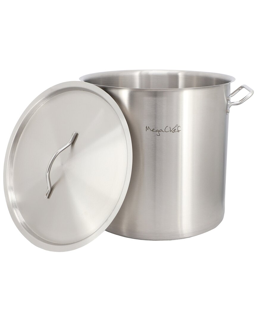 Megachef Professional Kitchen 38.5qt Stainless Steel Stock Pot With Lid In Silver