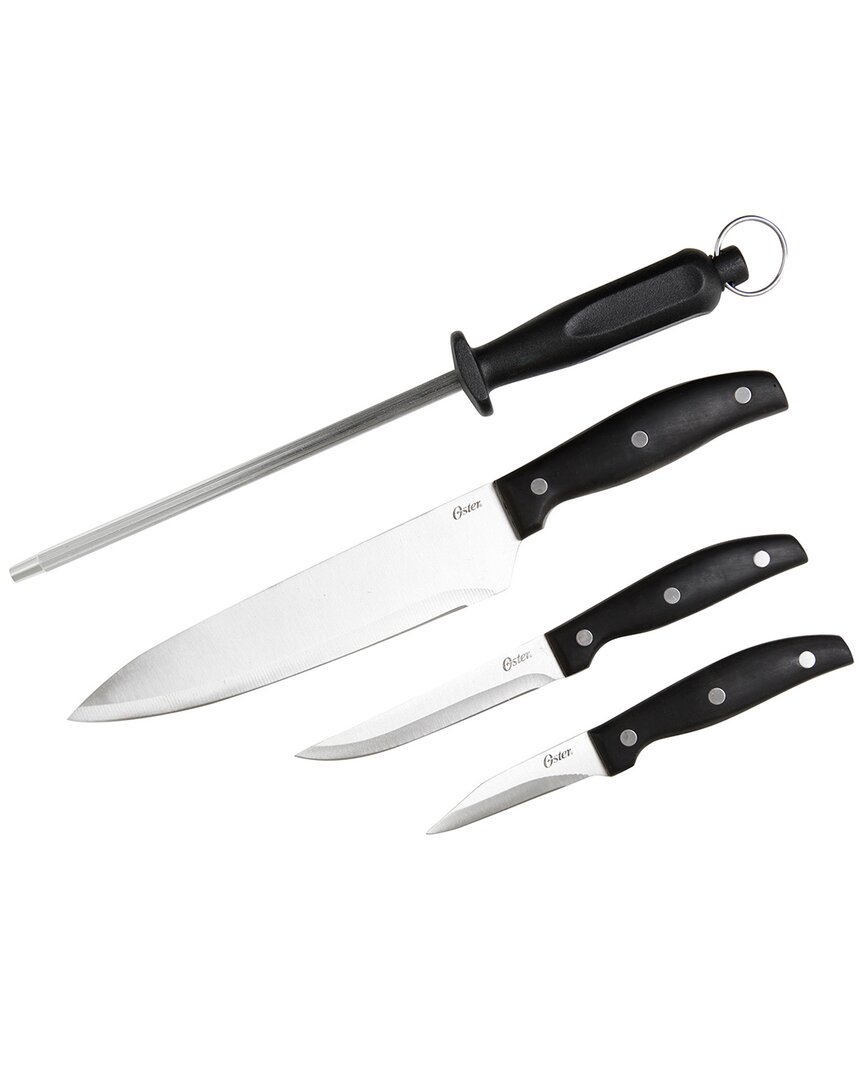Oster Granger 4pc Stainless Steel Blade Cutlery Set In Black