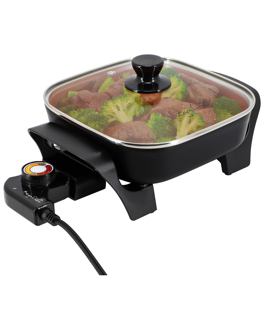 Megachef 8in Electric Skillet With Copper Coating In Black