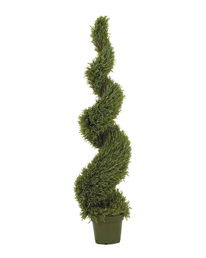 Nearly Natural 5ft Rosemary Spiral Silk Tree In Green
