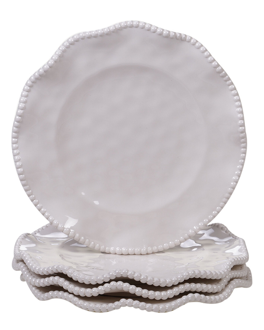 Certified International Melamine Perlette Cream Set Of 4 Salad Plates