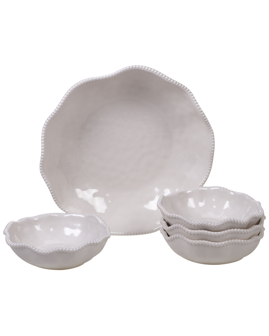 Certified International Melamine Perlette Cream 5pc Serving Set